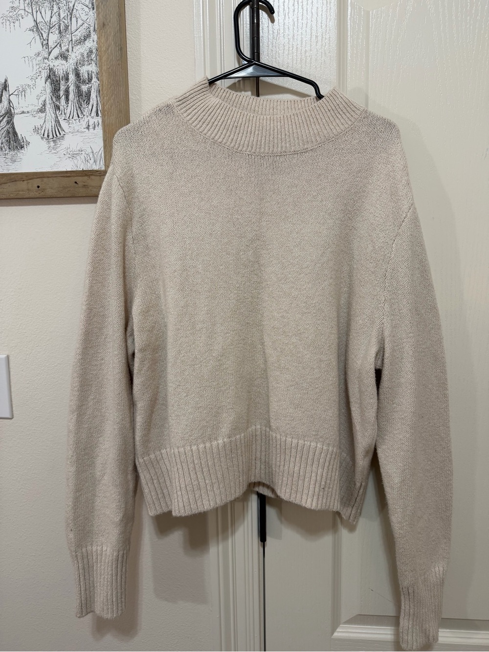 American Eagle Outfitters Neutral Cream Crewneck Sweater